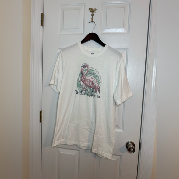 Izod T-shirt large white pink short sleeve flamingo - Picture 1 of 3